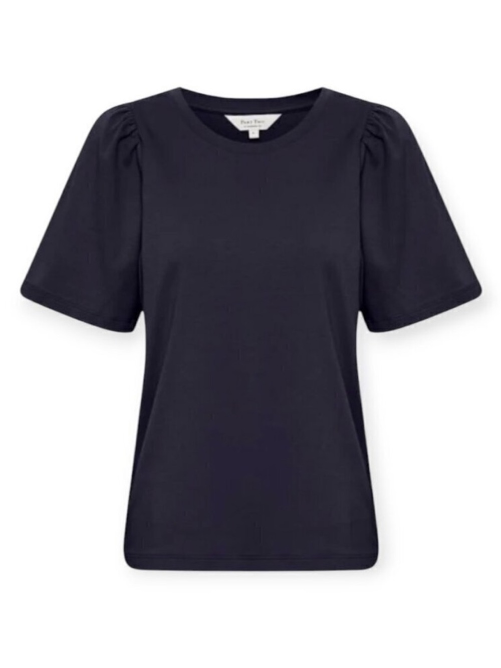 Part Two Organic Cotton Puff Sleeves Tee Black Scandinavian Basic Top XS